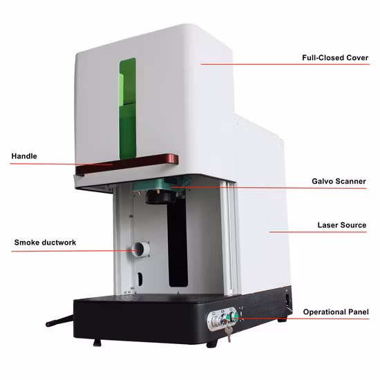 Macchina per marcatura laser Raycus da 20 W per bottiglie di coltelli in metallo